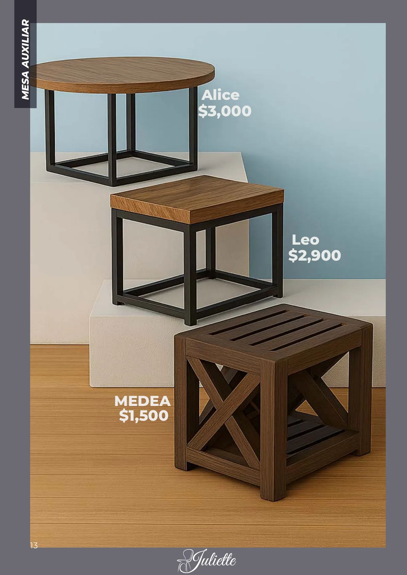 Mesas auxiliares y detalles Juliette