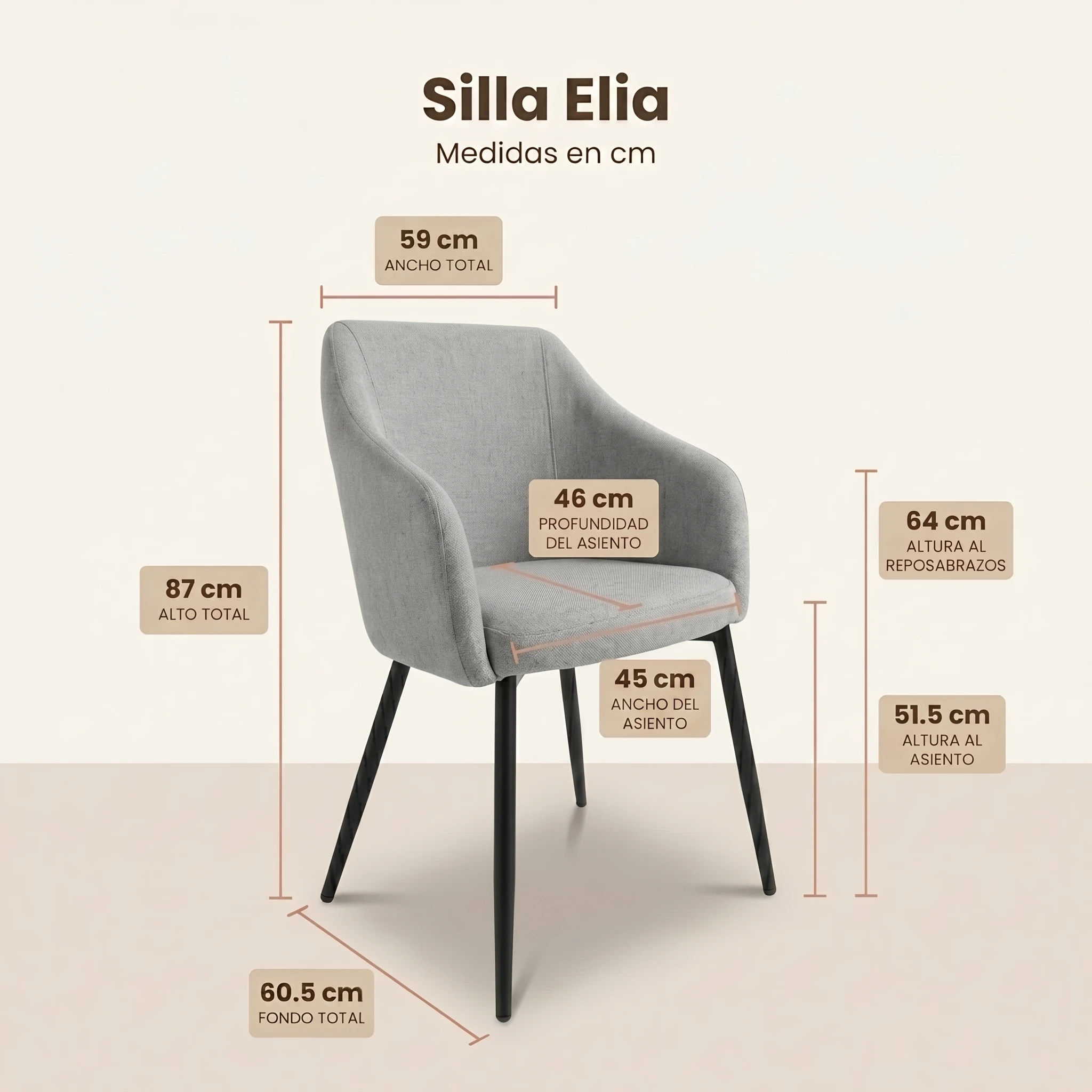 Comedor Imperial con 8 Sillas Elia medidas