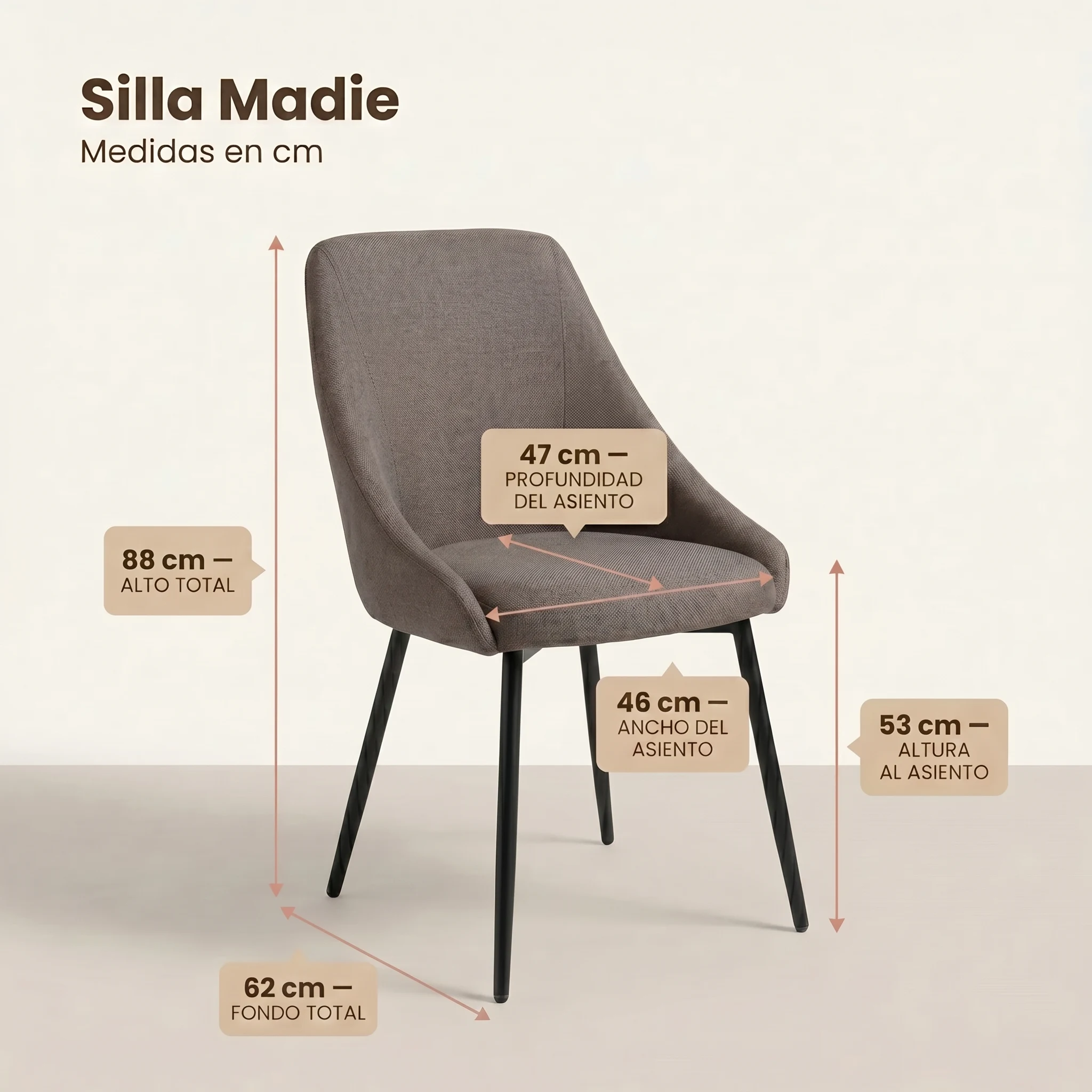 Comedor Milano con 6 Sillas Madie medidas