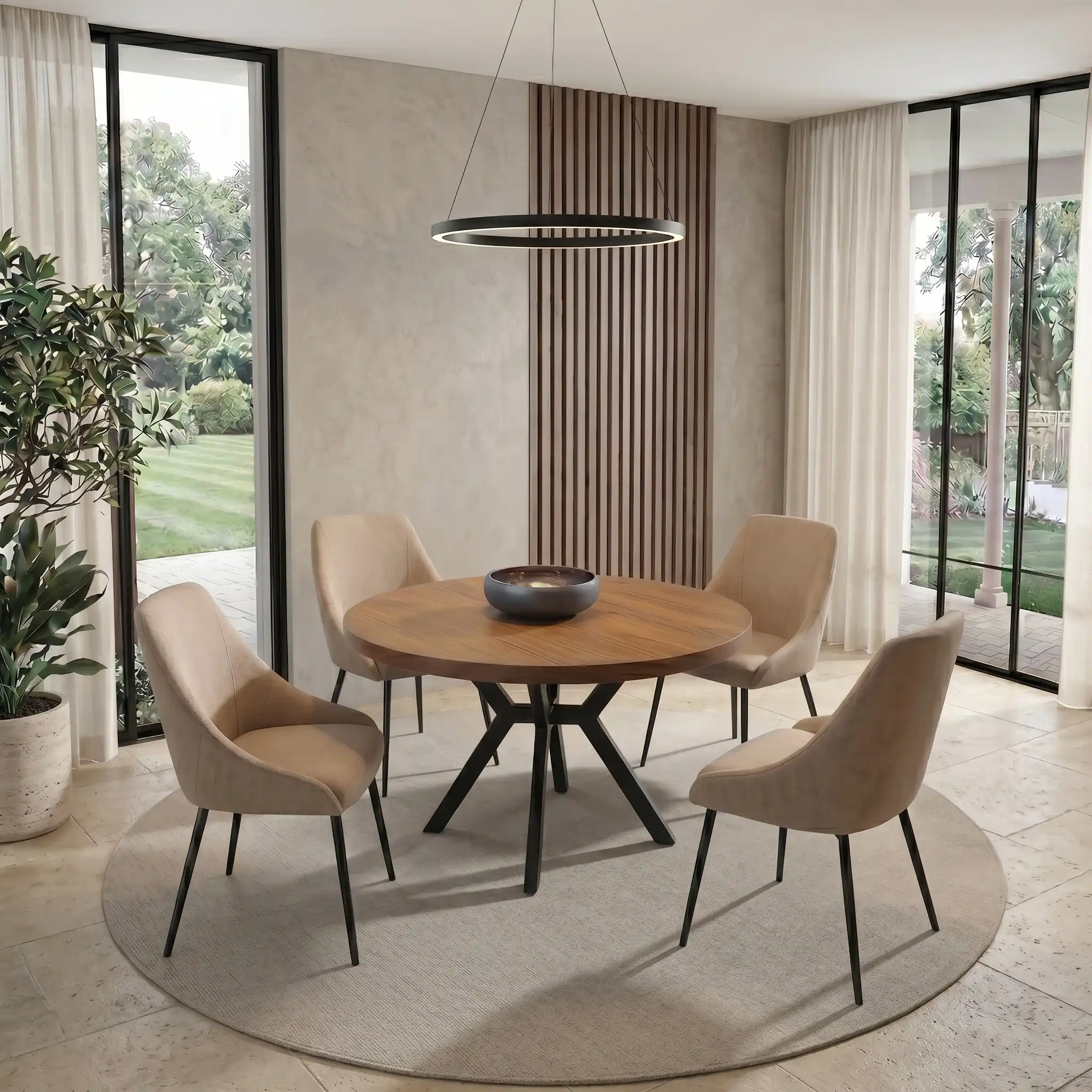 Comedor Redondo Toni con 4 Sillas Madie 2