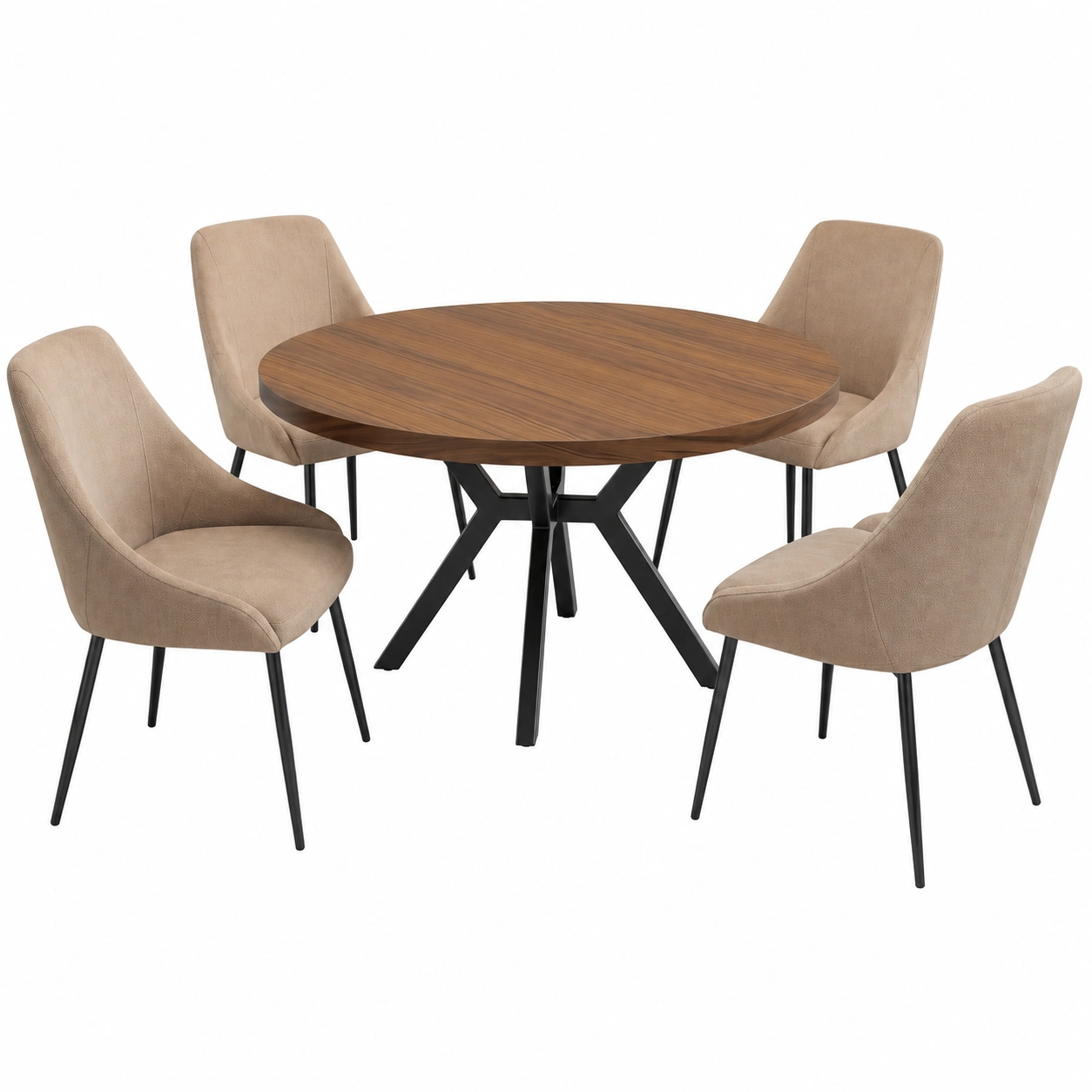 Comedor Redondo Toni con 4 Sillas Madie