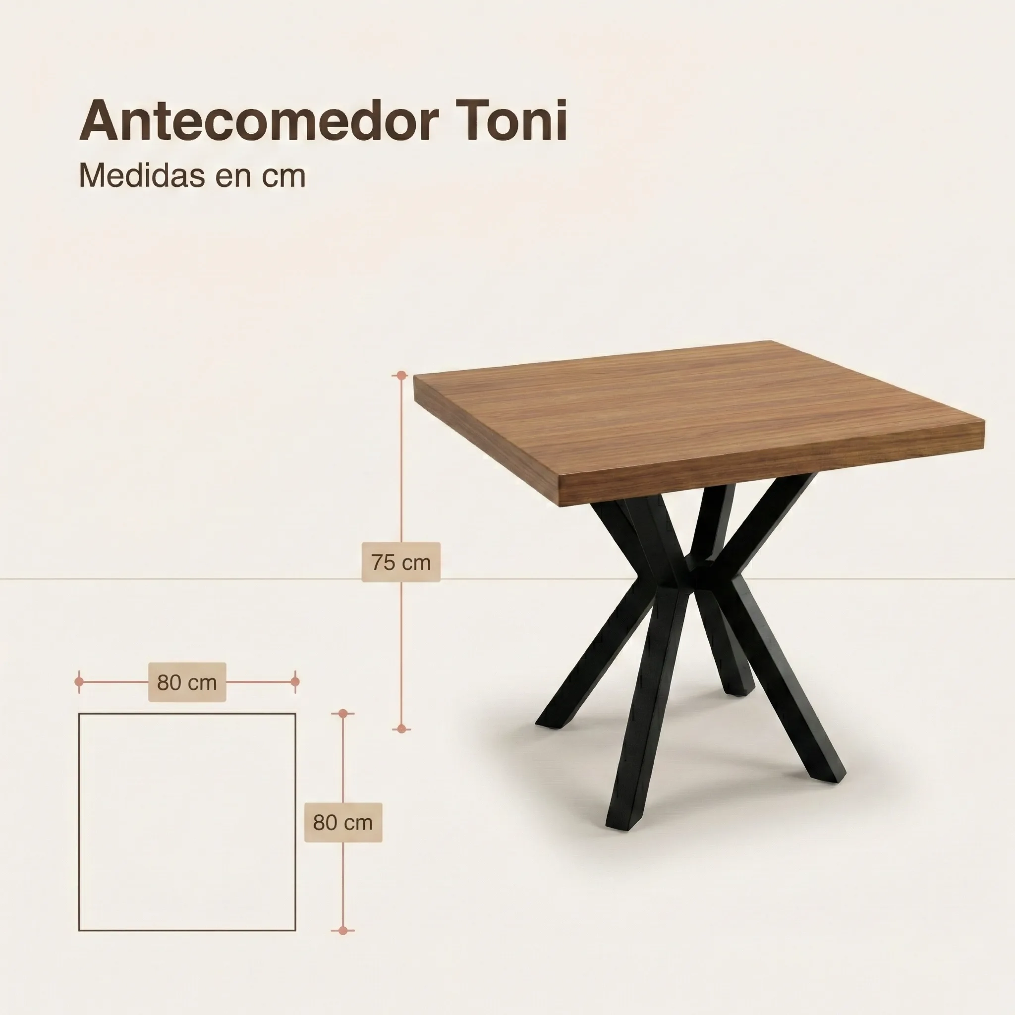 Comedor Toni con 4 Sillas Eva medidas