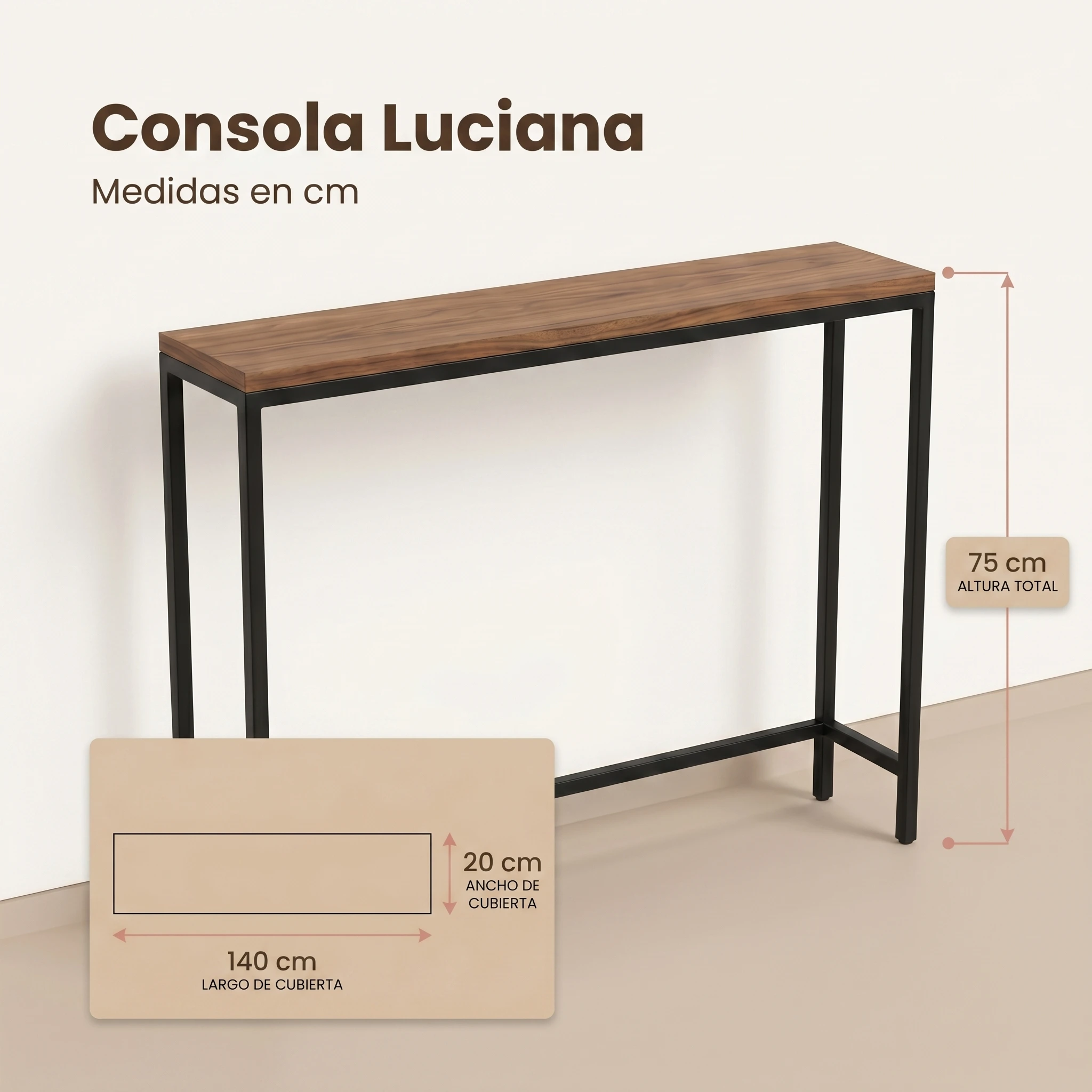 Consola Luciana medidas