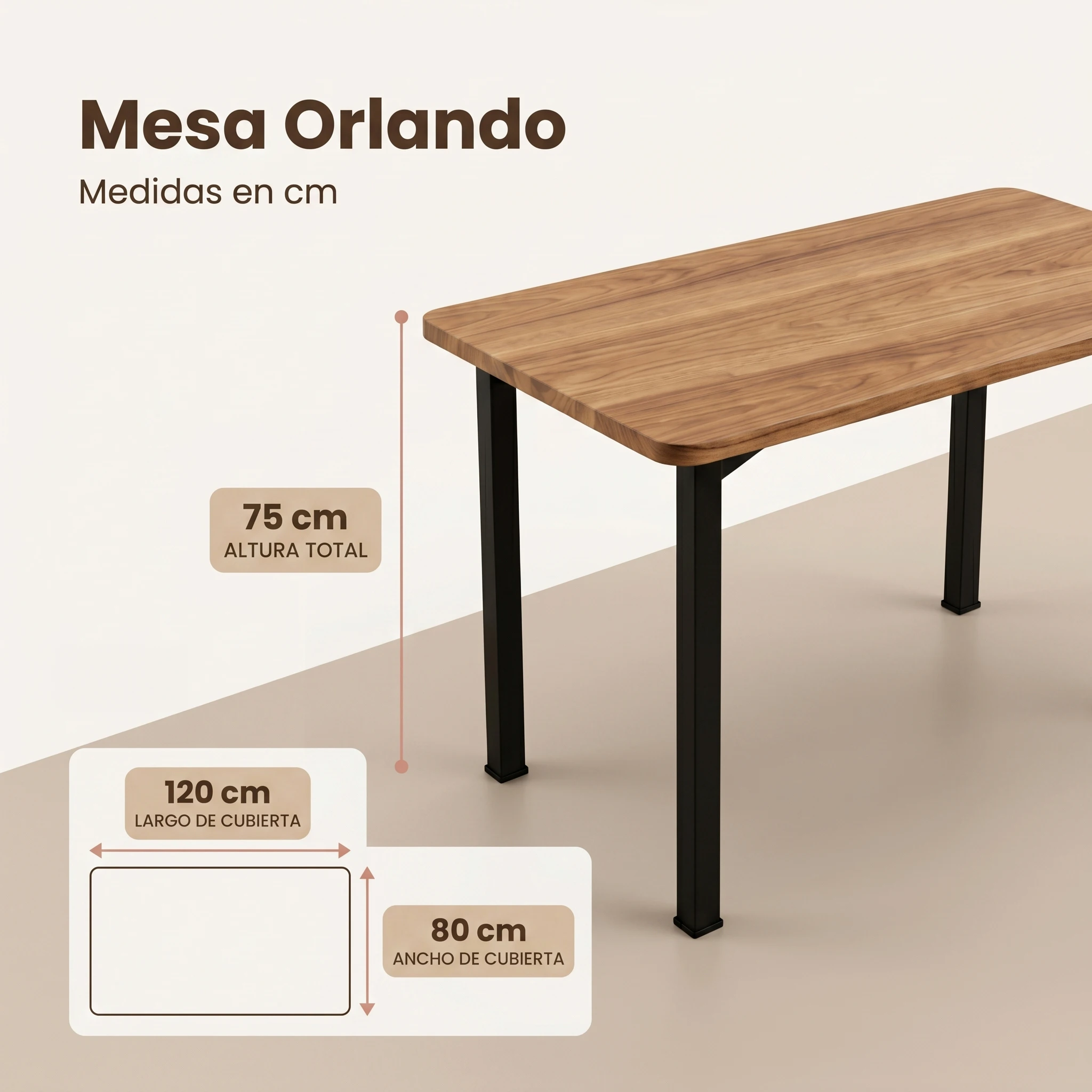 Mesa Orlando medidas