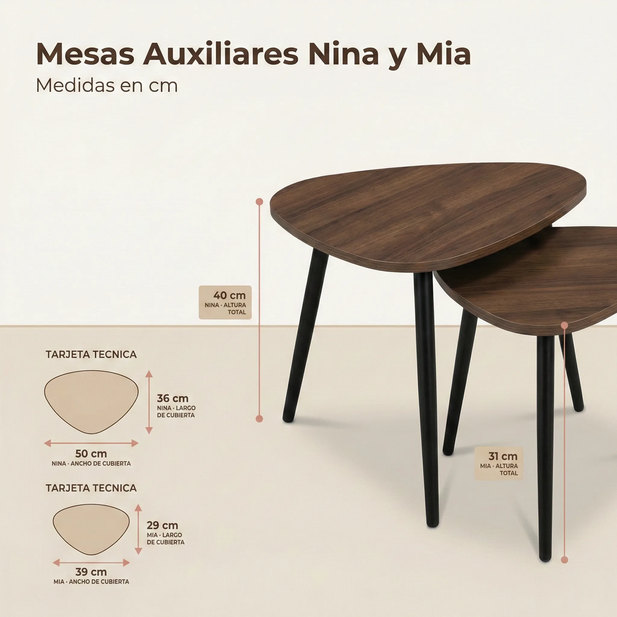 Nina y Mia medidas