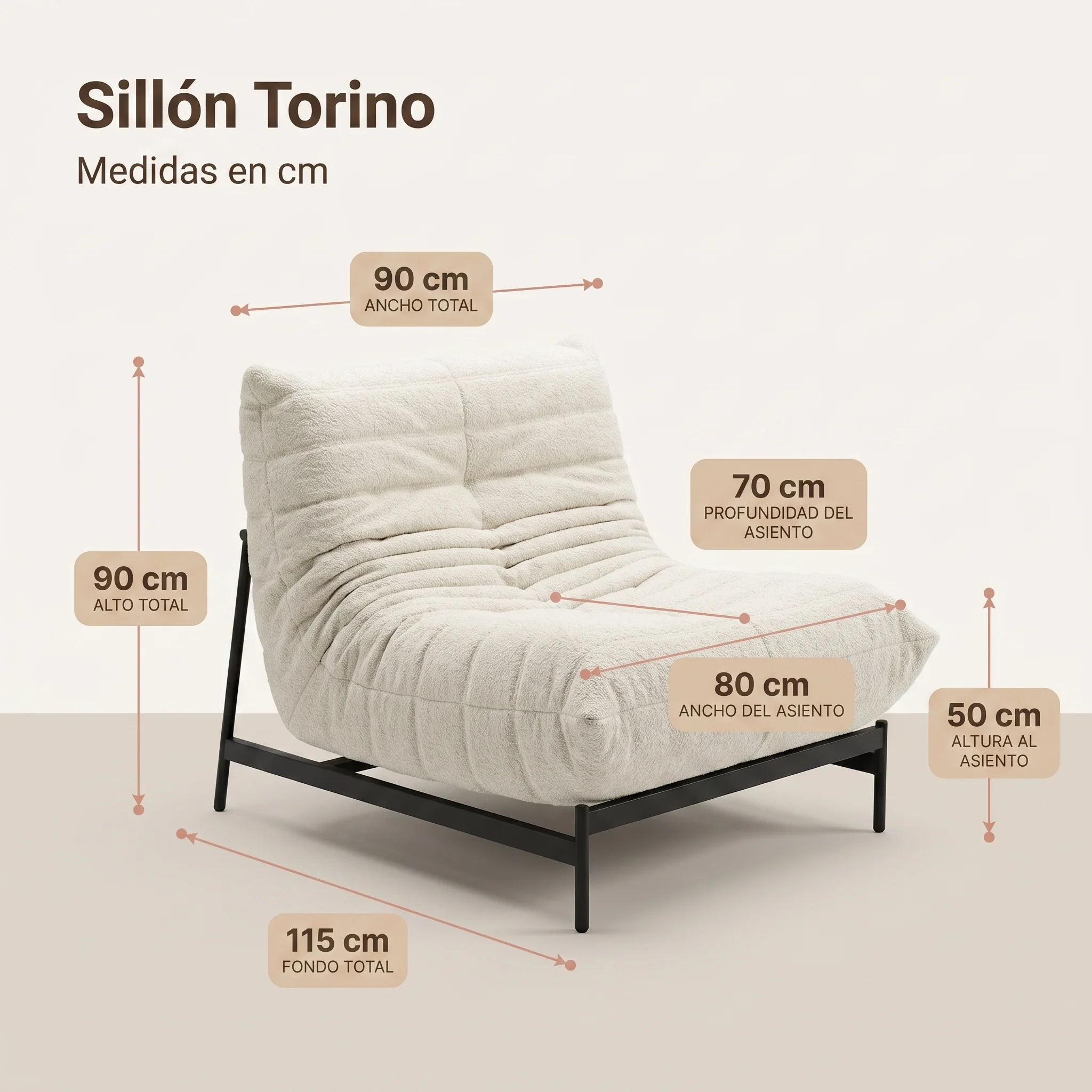 Sillón Torino medidas